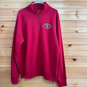 OTS NFL San Francisco 49ers Men's Red Quarter-Zip Fleece XL
